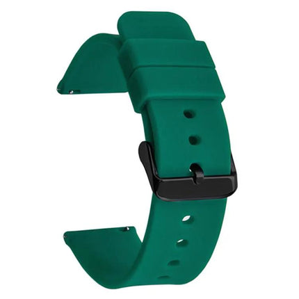 xDfind 16mm Black Silicone Watch Band Stainless Steel