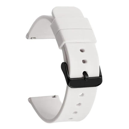 xDfind 16mm Black Silicone Watch Band Stainless Steel