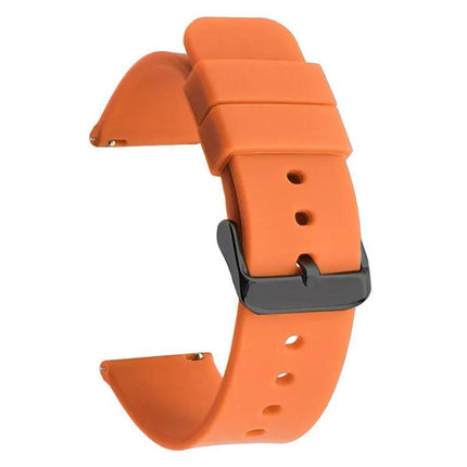 xDfind 16mm Black Silicone Watch Band Stainless Steel