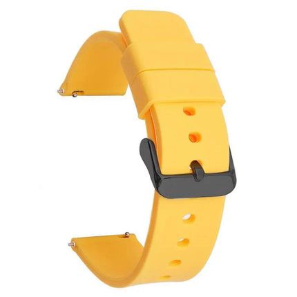 XDfind 18mm Black Silicone Watch Band With Steel Buckle