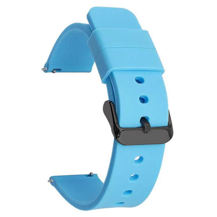 19mm Silicone Watch Band Black Stainless Steel Buckle XDfind