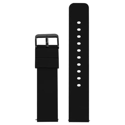 21mm Black Silicone Waterproof Watch Band With Pin Buckle