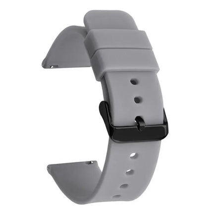 Xdfind 22mm Silicone Watch Band Black Stainless Steel Buckle