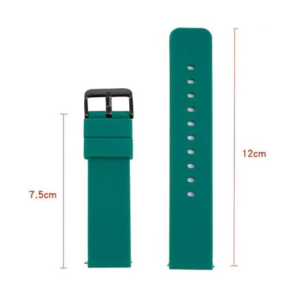 xDfind 16mm Black Silicone Watch Band Stainless Steel