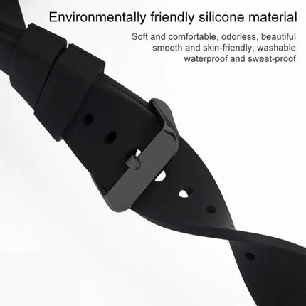 19mm Silicone Watch Band Black Stainless Steel Buckle XDfind