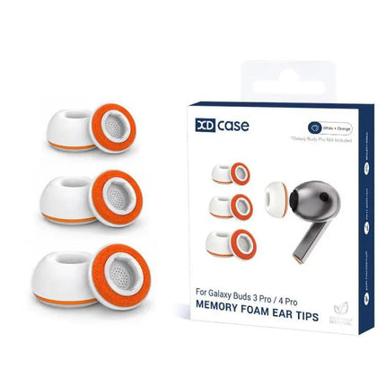 XDcase 3 Pairs Memory Foam Silicone Ear Tips White/Black