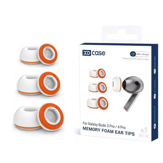 XDcase 3 Pairs Memory Foam Silicone Ear Tips White/Black