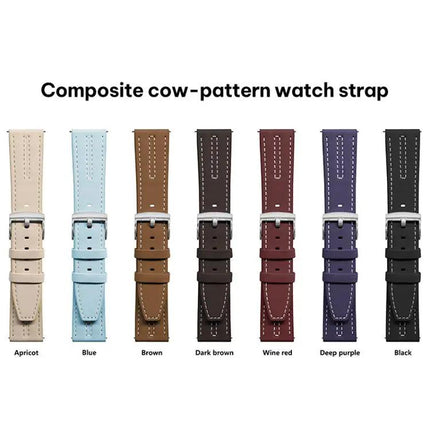 Vegan Leather Watch Band Cowhide Texture 18 20 22mm