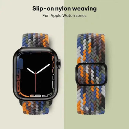 Nylon Braided Sliding Buckle Watch Band for Apple Watch | Syndmart
