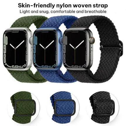 Nylon Braided Sliding Buckle Watch Band for Apple Watch | Syndmart