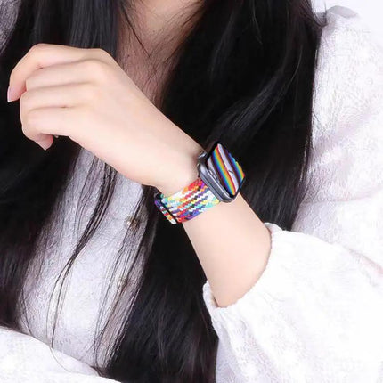 Nylon Braided Sliding Buckle Watch Band for Apple Watch | Syndmart