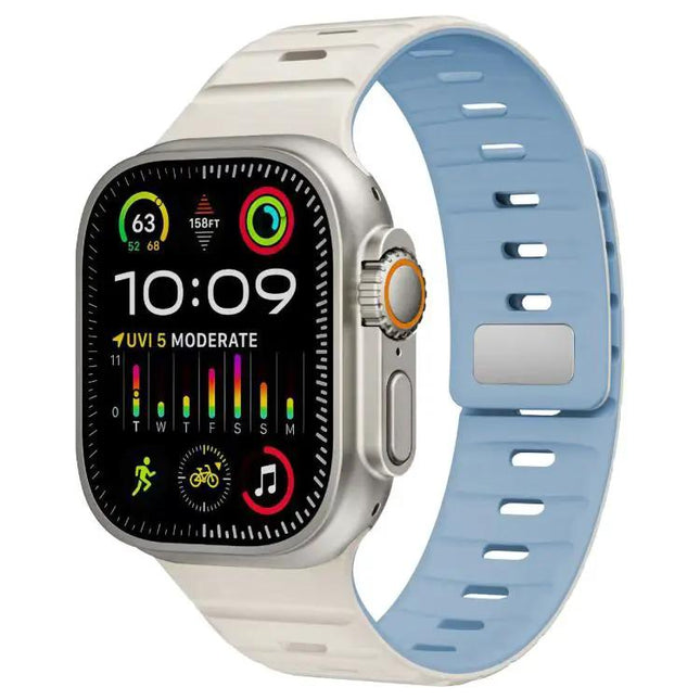 Silicone Magnetic Buckle Apple Watch Adjustable Band 38-49mm | Syndmart