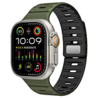 For Apple Watch 42 / 44 / 45 / 46 / 49mm / Army Green + Black