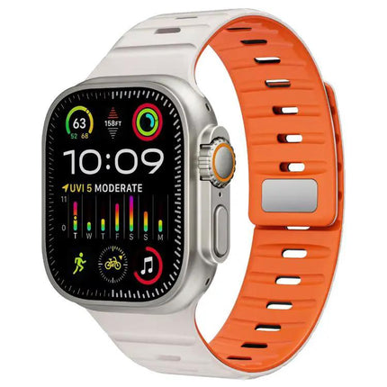 Silicone Magnetic Buckle Apple Watch Adjustable Band 38-49mm | Syndmart