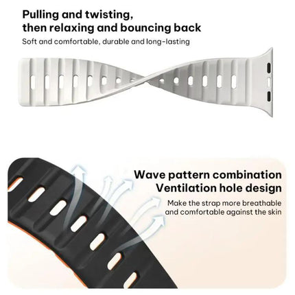 Silicone Magnetic Buckle Apple Watch Adjustable Band 38-49mm | Syndmart