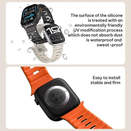Silicone Magnetic Buckle Apple Watch Adjustable Band 38-49mm | Syndmart