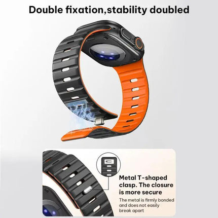 Silicone Magnetic Buckle Apple Watch Adjustable Band 38-49mm | Syndmart