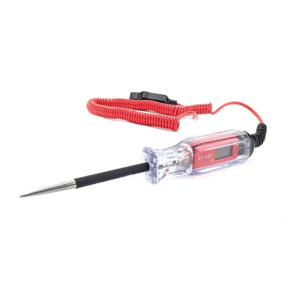 Reliable Tool for Daily Car Electrical Maintenance and Testing digital voltage tester with probe and coiled red lead for battery and wiring checks