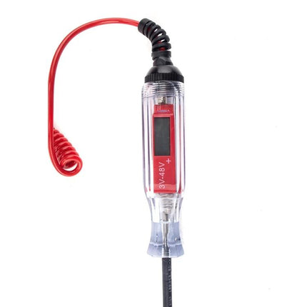 Reliable Tool for Daily Car Electrical Maintenance and Testing digital voltage tester with probe and coiled red lead for battery and wiring checks
