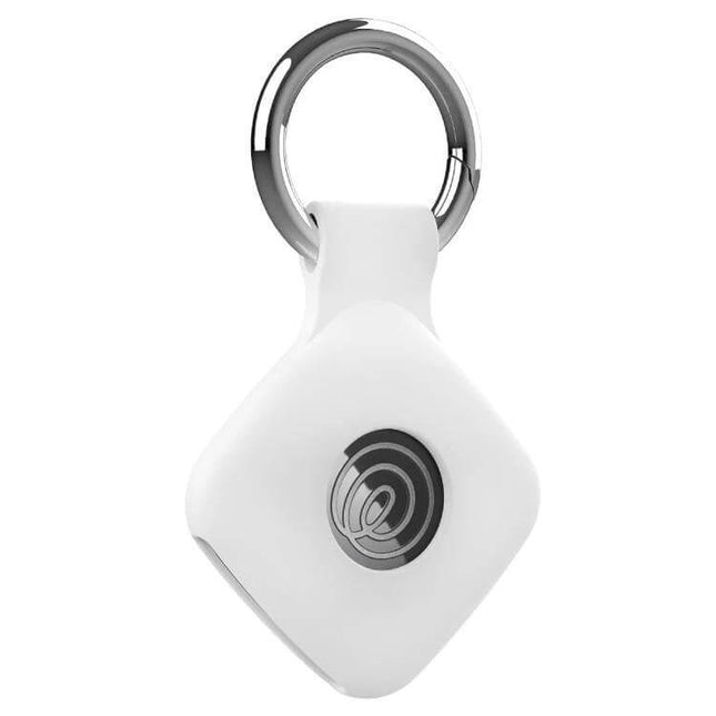 xDfind Silicone Protective Cover for Tile Mate with Keyring in white silicone showing full coverage and metal keyring attachment