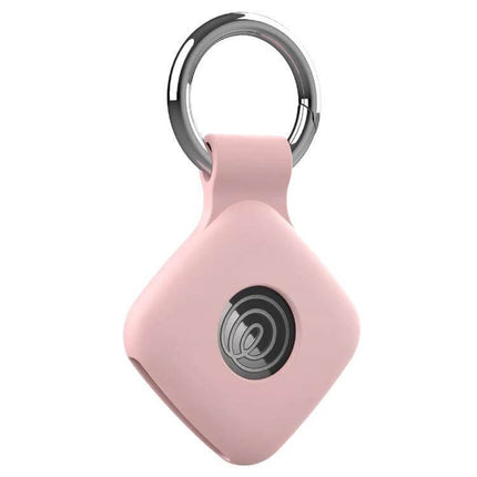 xDfind Silicone Protective Cover for Tile Mate with Keyring in pink on metal keyring showing full coverage and drop protection