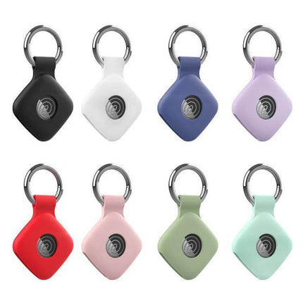 xDfind Silicone Protective Cover for Tile Mate with Keyring in eight colors shown on Tile Mate trackers, full coverage silicone keyring protector