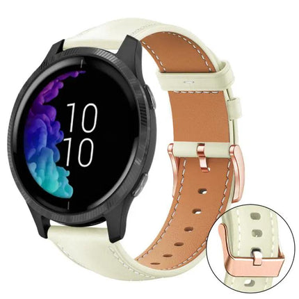 Black Vegan Leather Watch Band Rose Gold Buckle 18/20mm