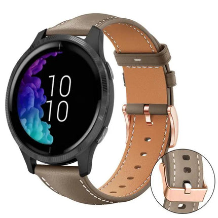 Black Vegan Leather Watch Band Rose Gold Buckle 18/20mm