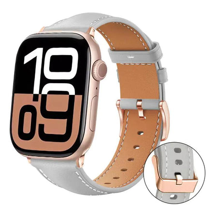 Rose Gold Buckle Black Vegan Leather Apple Watch 42/44mm | Syndmart