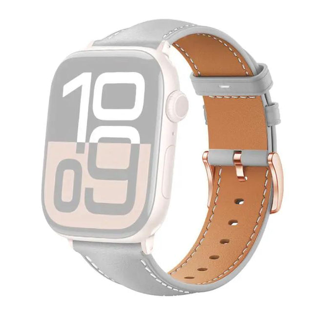 Rose Gold Buckle Black Vegan Leather Apple Watch 42/44mm | Syndmart