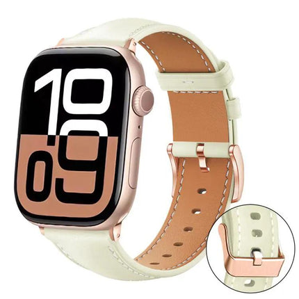 Rose Gold Buckle Black Vegan Leather Apple Watch 42/44mm | Syndmart