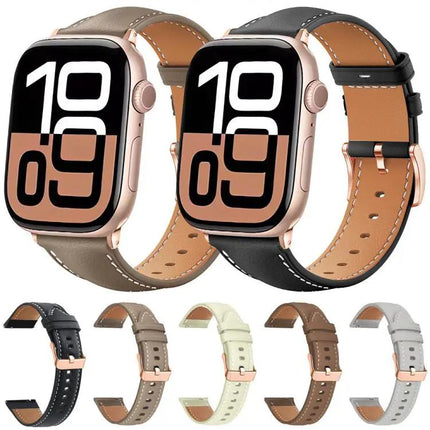 Rose Gold Buckle Black Vegan Leather Apple Watch 42/44mm | Syndmart