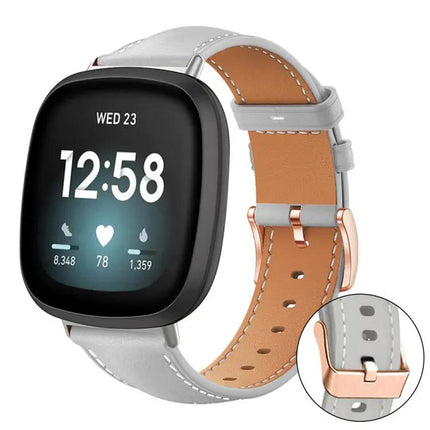 Black Vegan Leather Band Rose Gold Buckle For Fitbit Charge