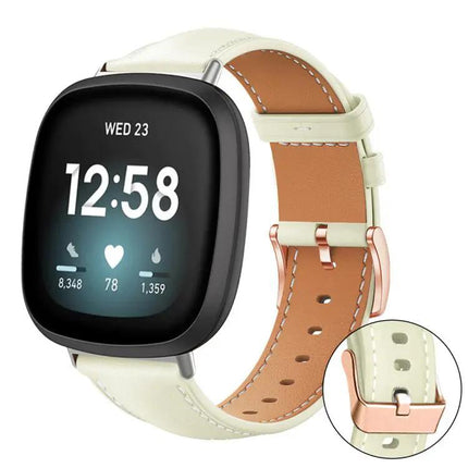 Black Vegan Leather Band Rose Gold Buckle For Fitbit Charge