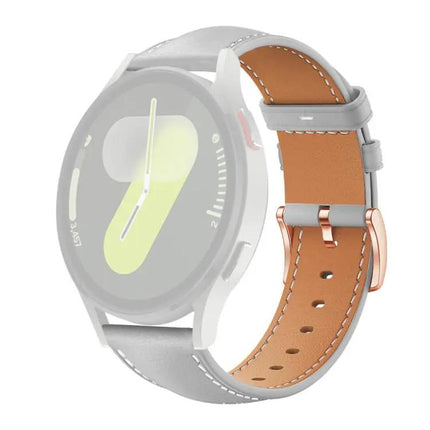 Rose Gold Buckle Black Vegan Leather Band For Galaxy Watch