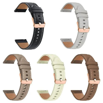 Rose Gold Buckle Black Vegan Leather Band For Galaxy Watch