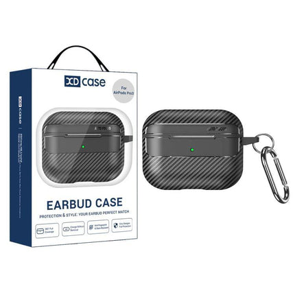 XDcase Earbud Case for Secure Daily Commutes and Travel - Carbon Fiber Protective Case with Carabiner for AirPods Pro