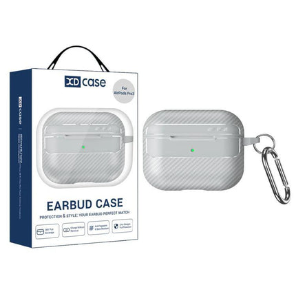 XDcase Earbud Case for Secure Daily Commutes and Travel - Carbon Fiber Texture Protective Case with Carabiner