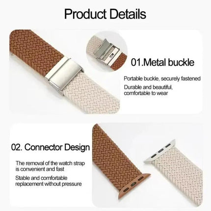 Apple Watch Nylon Braided Band With Buckle Fits 38-49mm | Syndmart