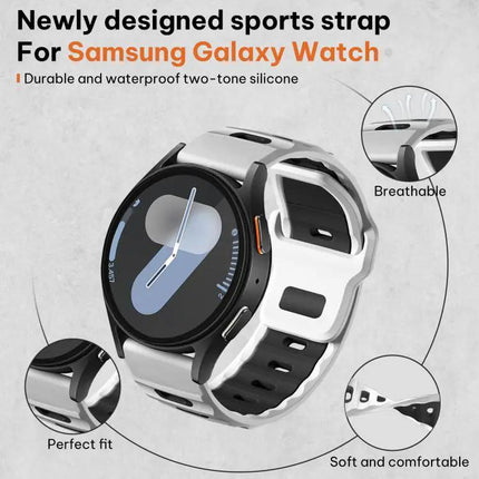 XDfind Silicone Dual Color Flat Head Watch Band 20/22mm