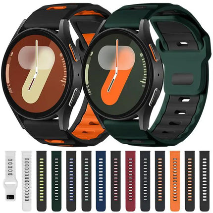 XDfind Silicone Dual Color Flat Head Watch Band 20/22mm