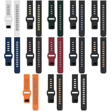 XDfind Silicone Dual Color Flat Head Watch Band 20/22mm