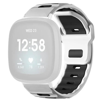 Silicone Dual-Color Flat Watch Band For Fitbit Versa