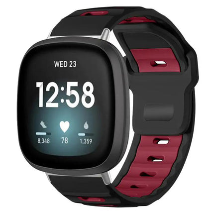 Silicone Dual-Color Flat Watch Band For Fitbit Versa