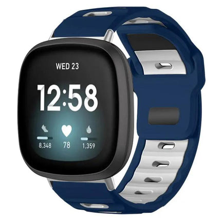 Silicone Dual-Color Flat Watch Band For Fitbit Versa