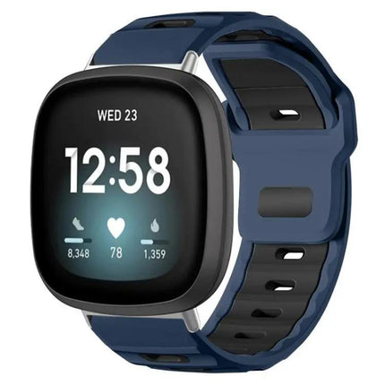 Silicone Dual-Color Flat Watch Band For Fitbit Versa