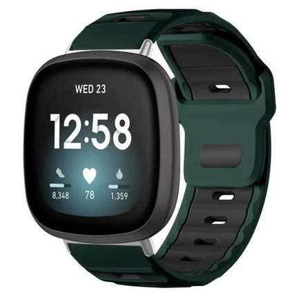 Silicone Dual-Color Flat Watch Band For Fitbit Versa