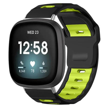 Silicone Dual-Color Flat Watch Band For Fitbit Versa