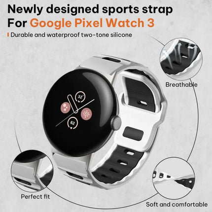 xDfind Silicone Dual-Color Band for Pixel Watch 41/45mm
