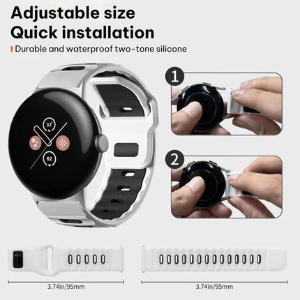 xDfind Silicone Dual-Color Band for Pixel Watch 41/45mm